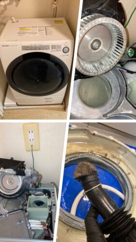 品川区ドラム式洗濯機分解クリーニング