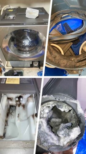 品川区ドラム式洗濯機分解クリーニング