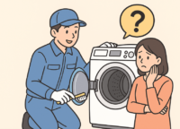 お客様の悩みを聞きながら作業する様子